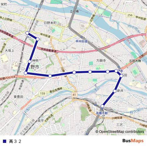 高３２ bus Line Map