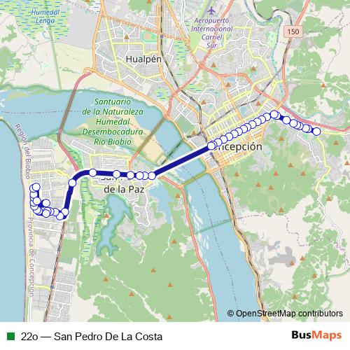 22o bus Line Map