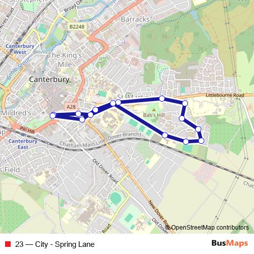 23 bus Line Map