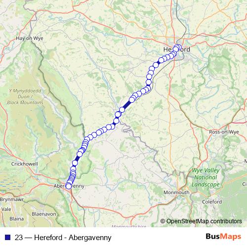 23 bus Line Map