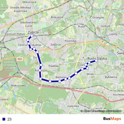 23 bus Line Map