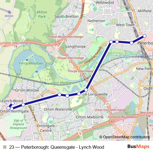 23 bus Line Map