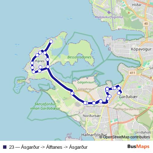 23 bus Line Map