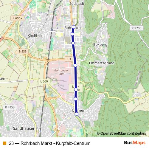 23 bus Line Map