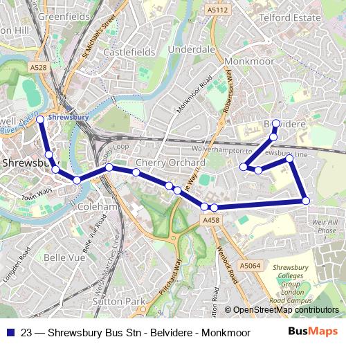 23 bus Line Map
