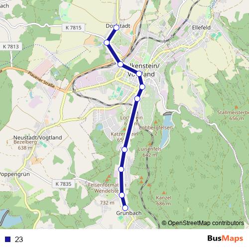 23 bus Line Map