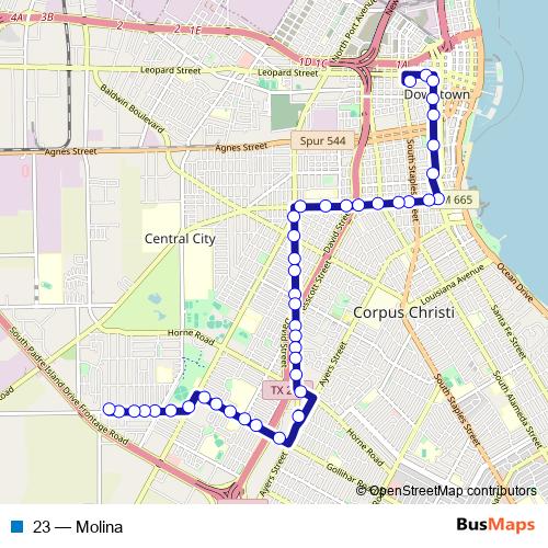 23 bus Line Map