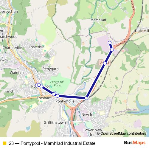 23 bus Line Map
