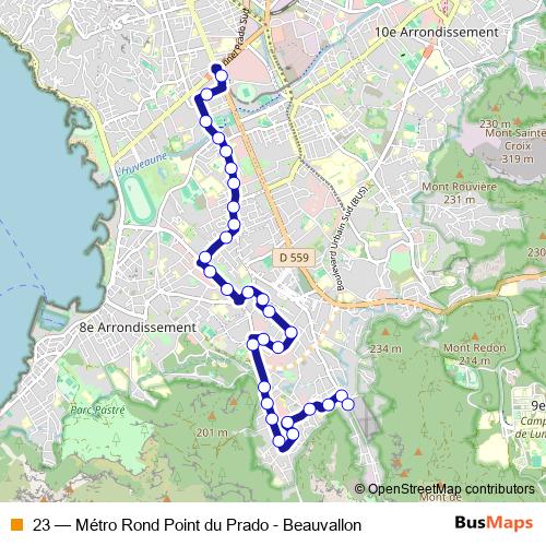 23 bus Line Map