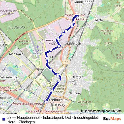 23 bus Line Map