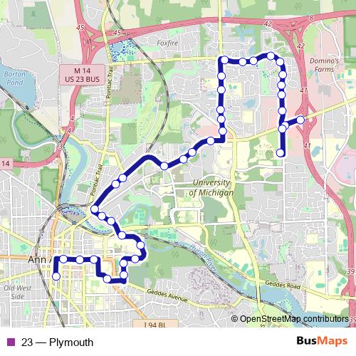 23 bus Line Map