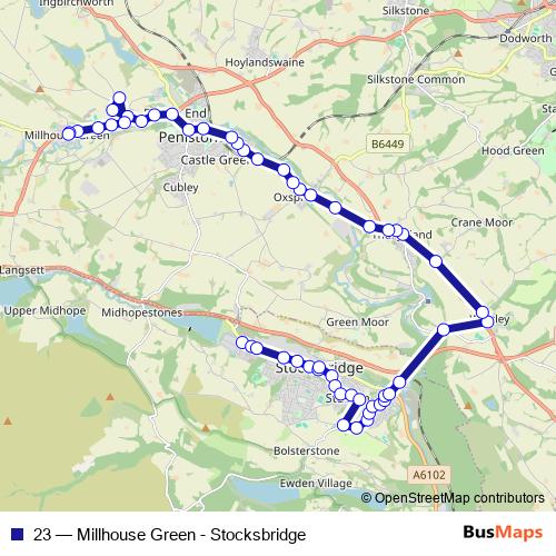23 bus Line Map