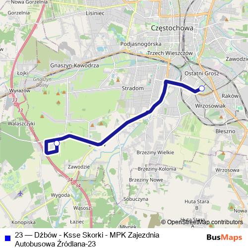 23 bus Line Map