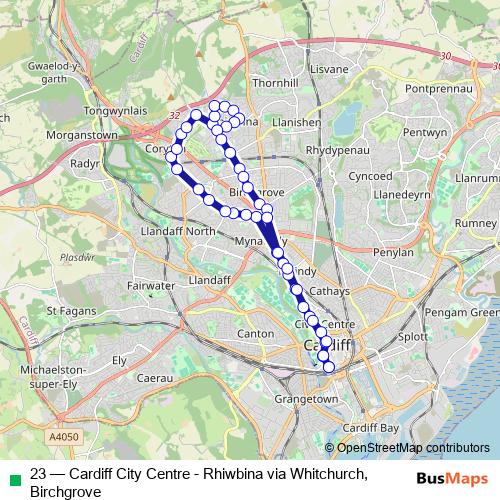 23 bus Line Map