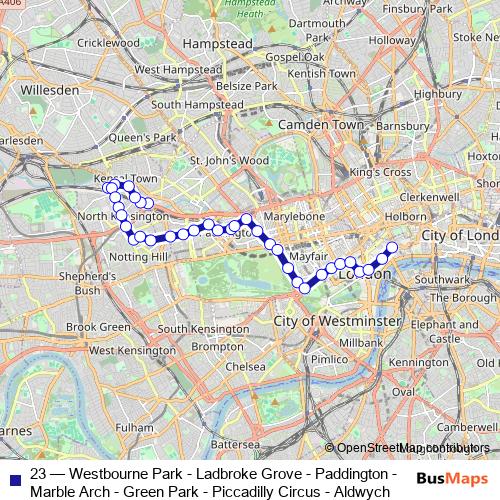23 bus Line Map