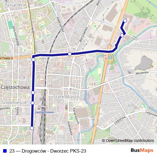 23 bus Line Map