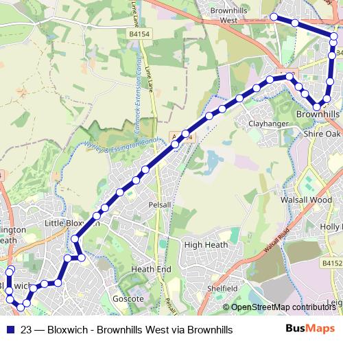 23 bus Line Map