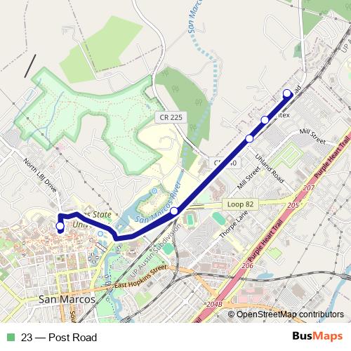 23 bus Line Map