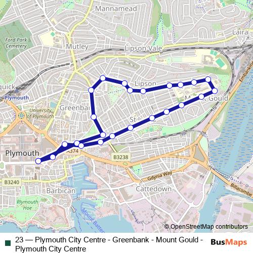 23 bus Line Map