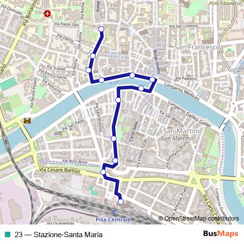 23 bus Line Map