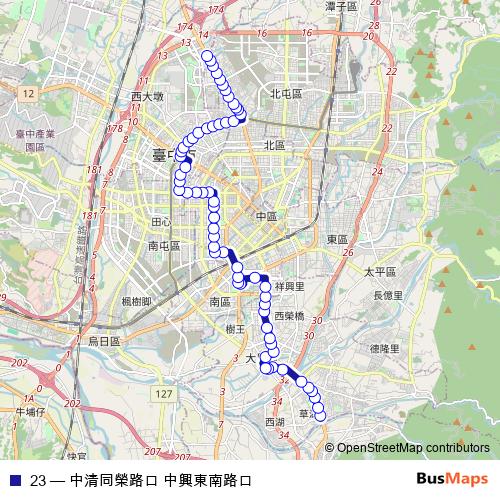 23 bus Line Map
