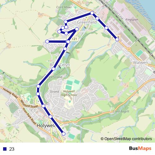 23 bus Line Map