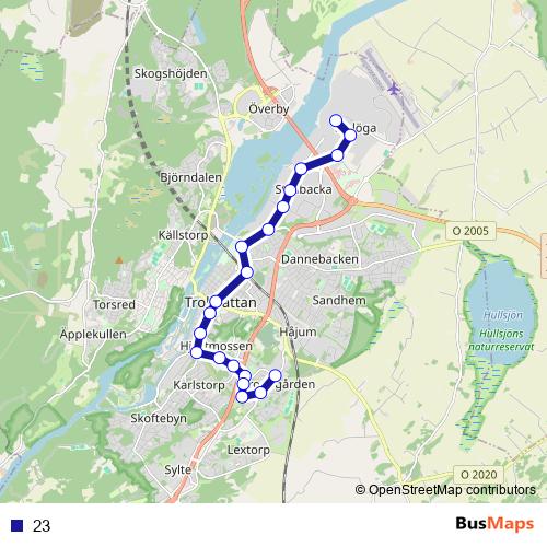 23 bus Line Map