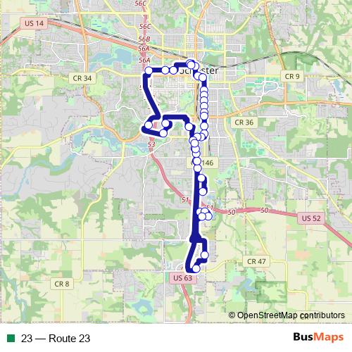 23 bus Line Map