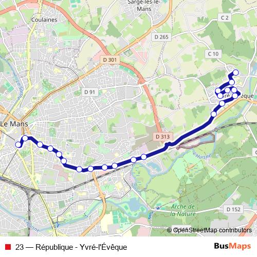 23 bus Line Map