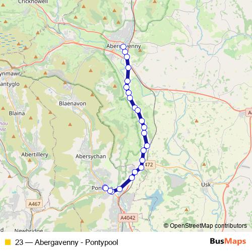 23 bus Line Map
