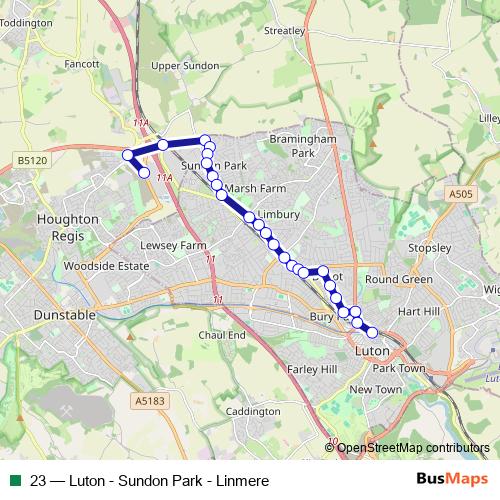 23 bus Line Map