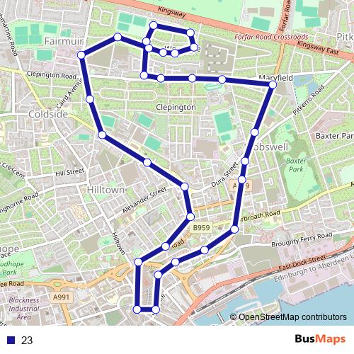 23 bus Line Map