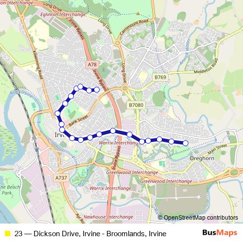23 bus Line Map