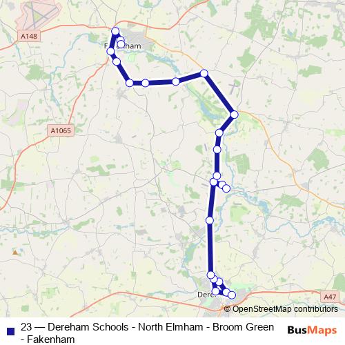 23 bus Line Map