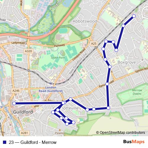 23 bus Line Map