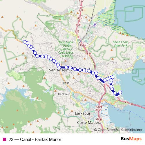 23 bus Line Map