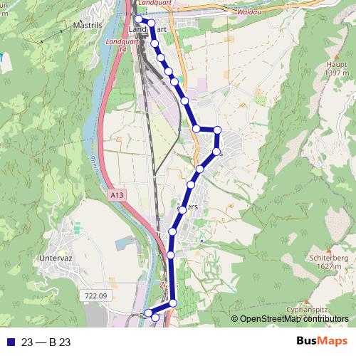 23 bus Line Map