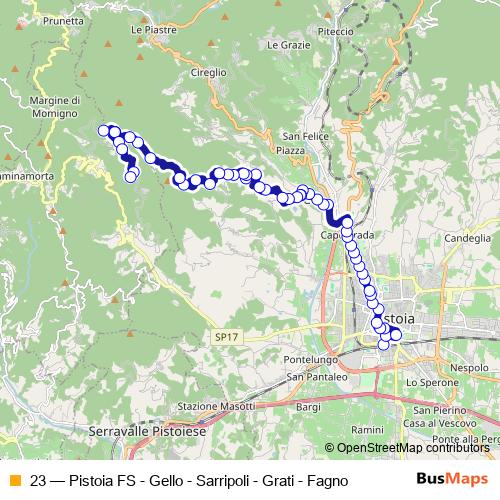 23 bus Line Map
