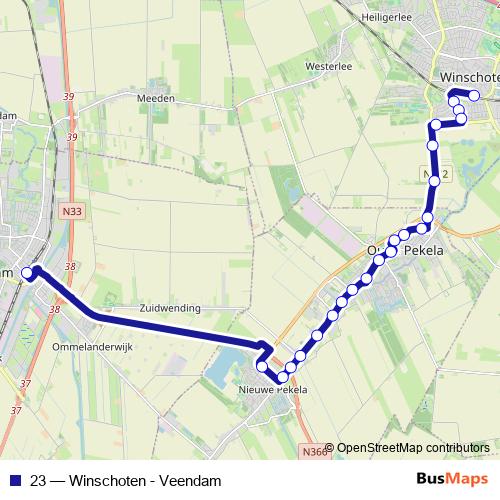23 bus Line Map