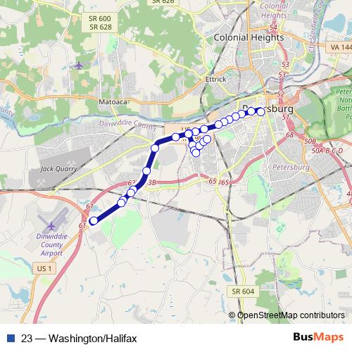 23 bus Line Map