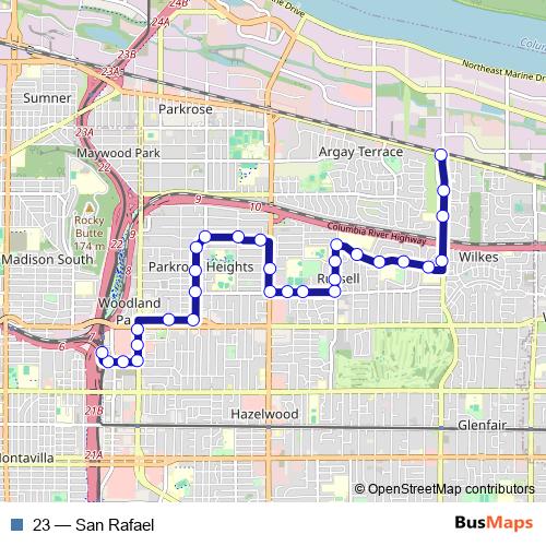23 bus Line Map