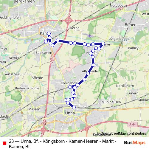 23 bus Line Map