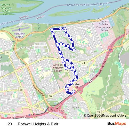 23 bus Line Map