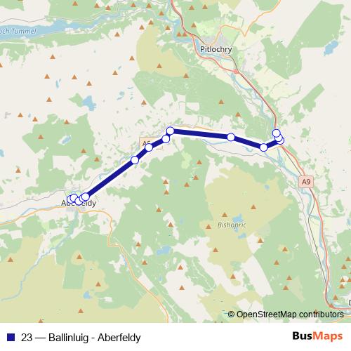 23 bus Line Map