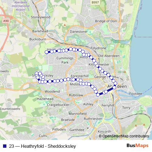 23 bus Line Map