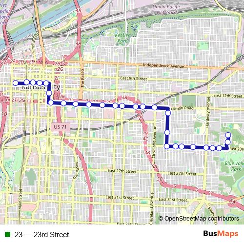 23 bus Line Map