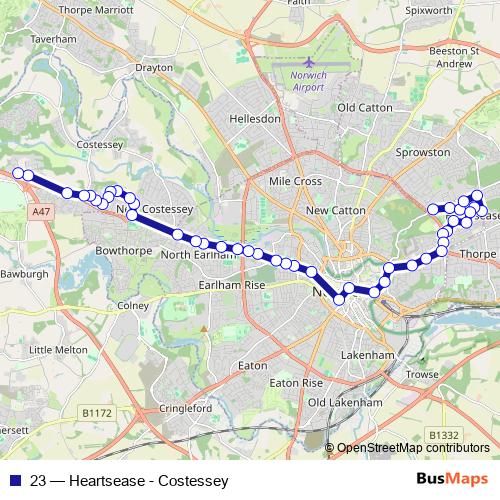 23 bus Line Map