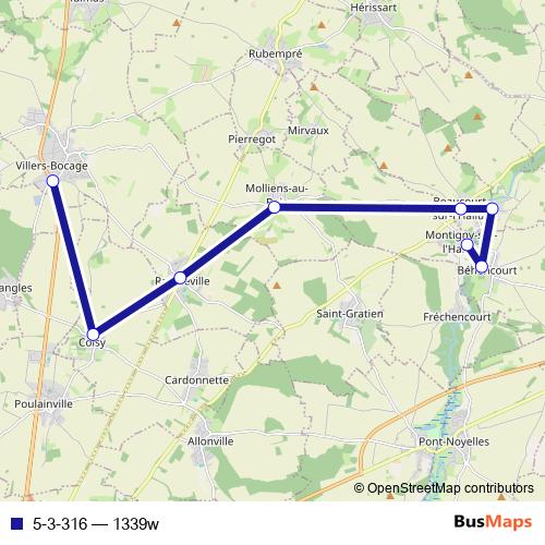 5-3-316 bus Line Map