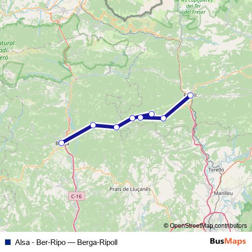 Alsa - Ber-Ripo bus Line Map