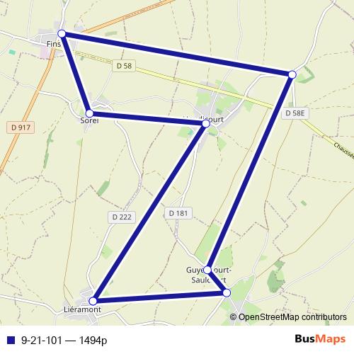 9-21-101 bus Line Map
